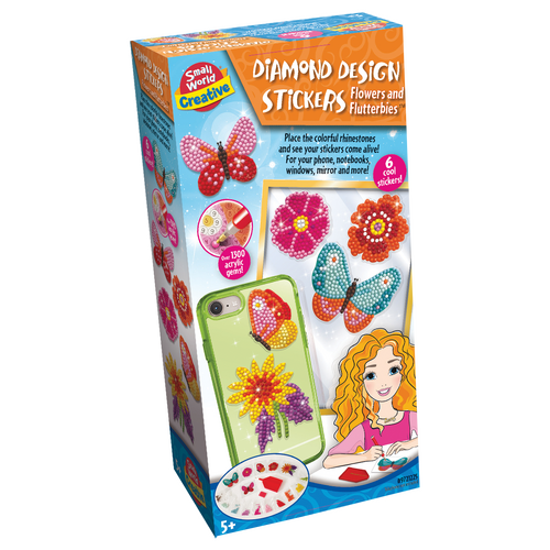 Diamond Design Stickers Flowers And Flutterbies