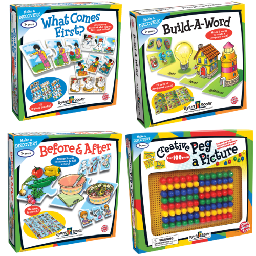 Learning And Memory Games Bundle - Before And After & What Comes First & Build A Word & Peg A Picture