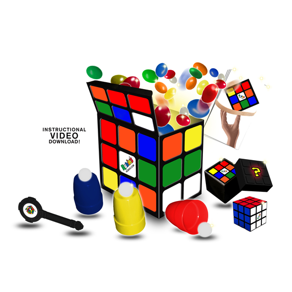 RUBIK'S MAGIC AMAZING SET 50 TRICKS WITH VIDEO DOWNLOAD CUBE PADDLE CUPS KIDS 