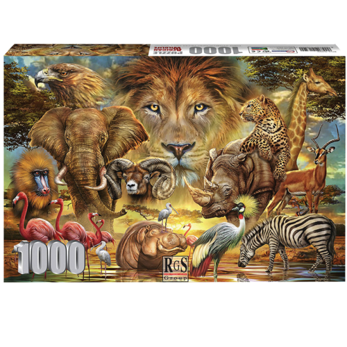 African Wildlife 1000 Piece Jigsaw Puzzle | The King Of The Jungle Is Looking Over His Subjects.