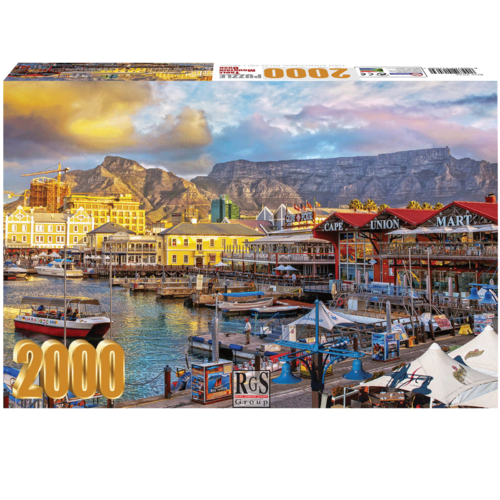 Table V & A Waterfront Mountain Dusk 2000 Piece Jigsaw Puzzle | Cape Town At Sunset