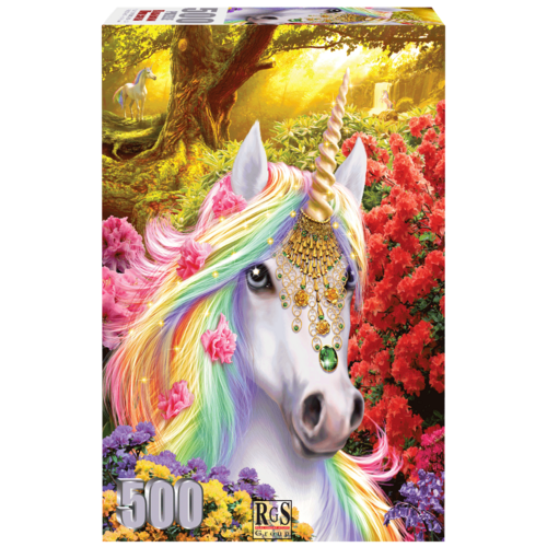 Rainbow Unicorn 500 piece Jigsaw Puzzle | Queen of the Unicorns!