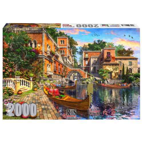The Venice View 2000 Piece Jigsaw Puzzle | Buildings Lining The Waterway With Gondolas Waiting To Show You The Romantic Side Of Venice!