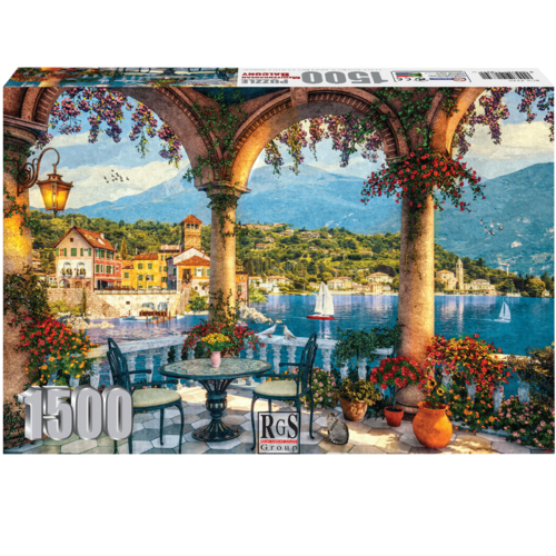 Mediteranean Balcony 1500 Piece Jigsaw Puzzle | What A View Overlooking The Water!