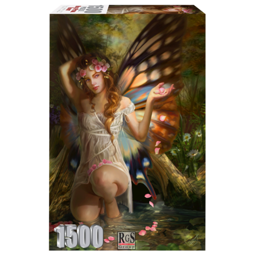 Rose Petal Fairy 1500 Piece Jigsaw Puzzle | Rose petals are scattered all around.