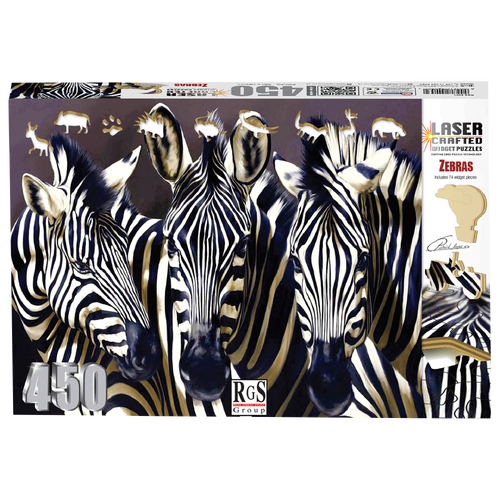 Zebras 450 Piece Wooden Widget Puzzle