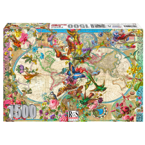 Blooms World Map 1500pc Jigsaw Puzzle