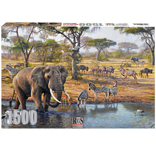 Meeting At The Waterhole 1500 Jigsaw Puzzle