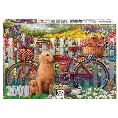 Garden dogs with Bike 1500pc Jigsaw Puzzle